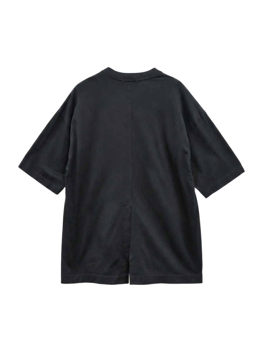 SHIPS Primary Navy Label:コットンショートスリーブプルオーバー
