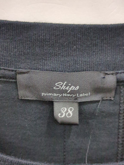 SHIPS Primary Navy Label:コットンショートスリーブプルオーバー