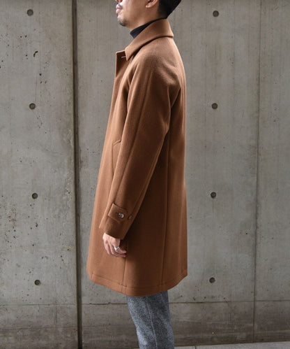 SHIPS: ダブルフェイス ブラウン ソリッド カーコート