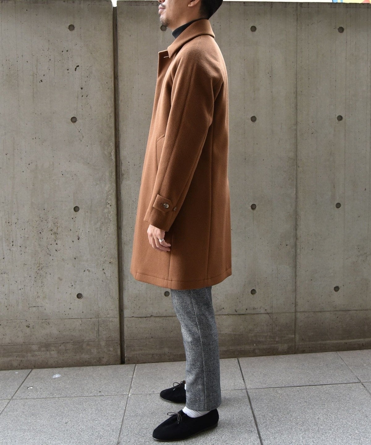 SHIPS: ダブルフェイス ブラウン ソリッド カーコート