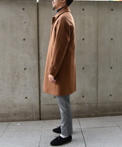 SHIPS: ダブルフェイス ブラウン ソリッド カーコート