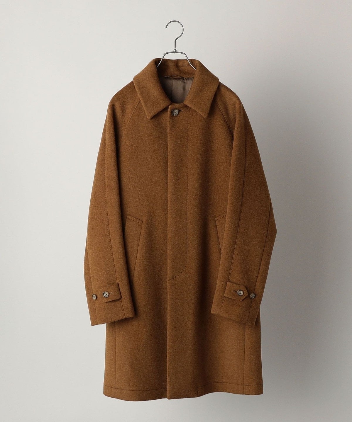 SHIPS: ダブルフェイス ブラウン ソリッド カーコート