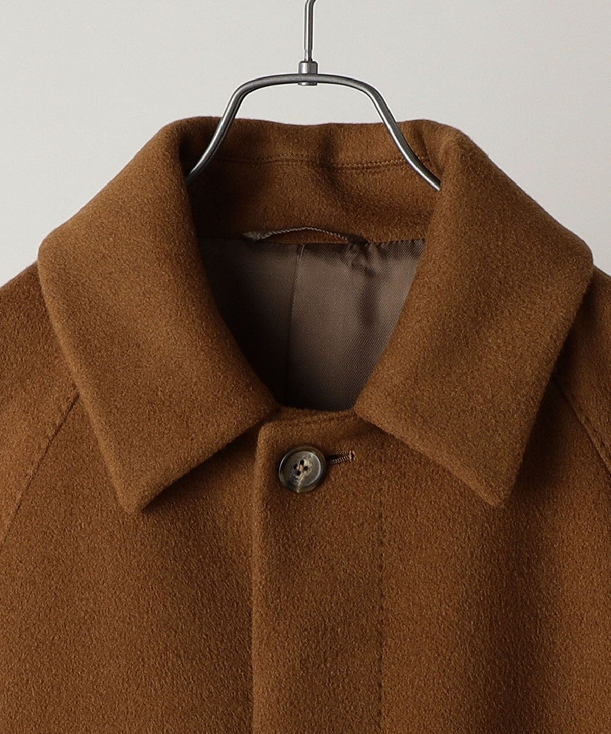 SHIPS: ダブルフェイス ブラウン ソリッド カーコート