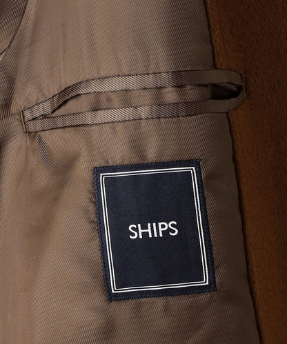 SHIPS: ダブルフェイス ブラウン ソリッド カーコート