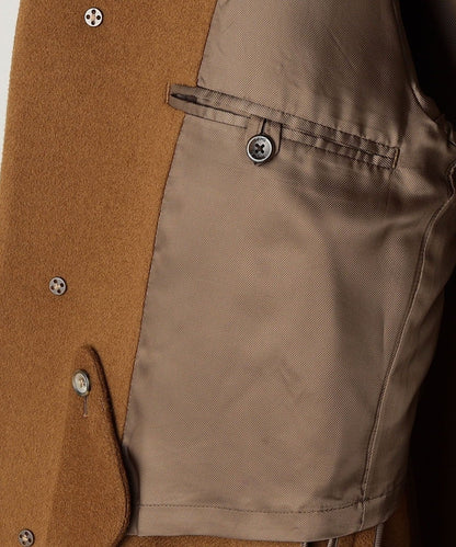 SHIPS: ダブルフェイス ブラウン ソリッド カーコート