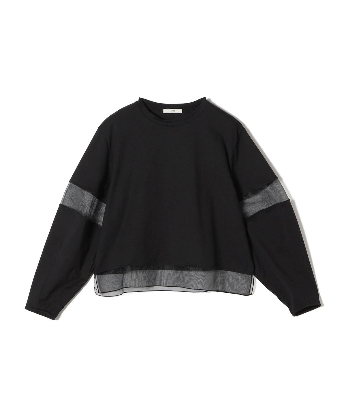 〈手洗い可能〉シアー コンビ プルオーバー ロング スリーブ