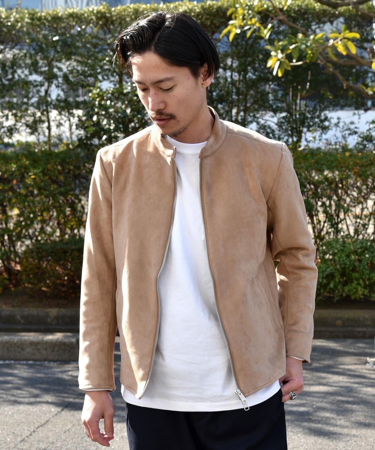 SU: マシュマロスウェード シングルライダース ジャケット
