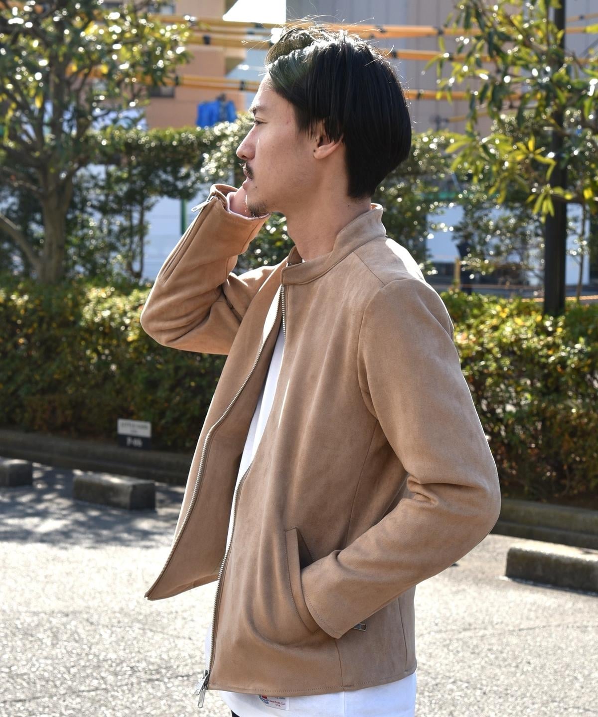 SU: マシュマロスウェード シングルライダース ジャケット