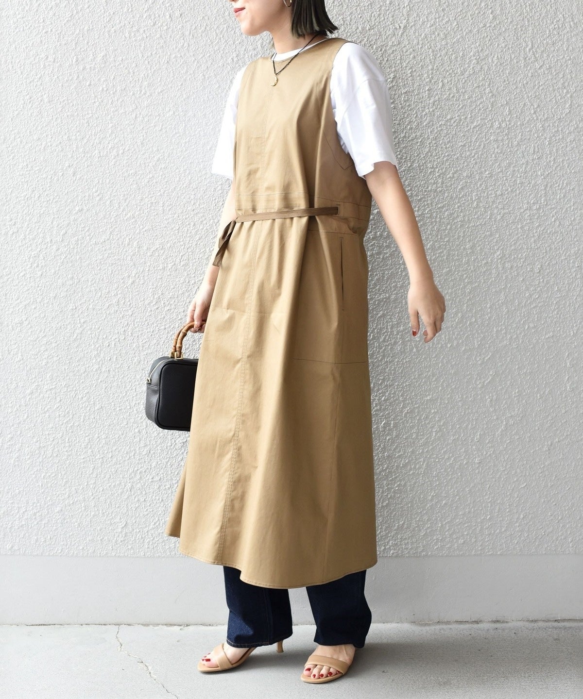 【SHIPS別注】assiette:〈手洗い可能〉3WAYジレワンピース