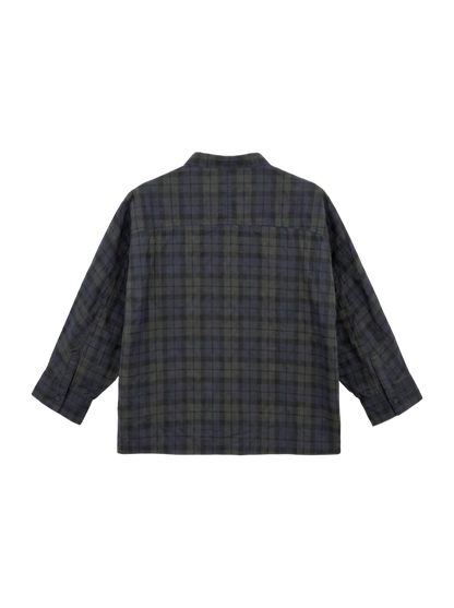 SHIPS Primary Navy Label:〈洗濯機可能〉ブラック ウォッチ シャツ