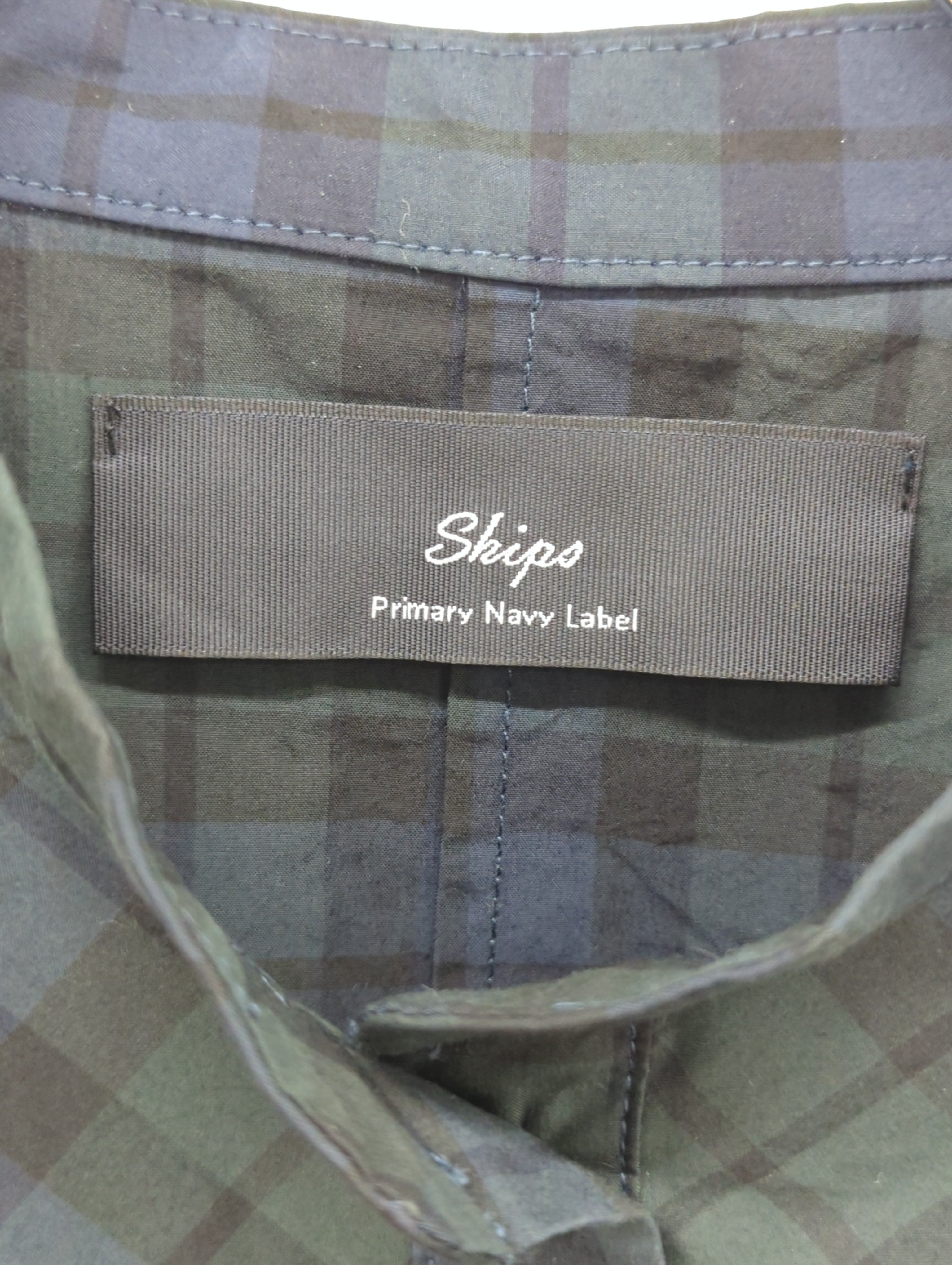 SHIPS Primary Navy Label:〈洗濯機可能〉ブラック ウォッチ シャツ