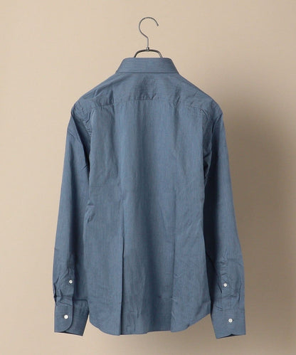 SHIPS:【テレワーク対応可能】SPAIN FABRIC ウォッシュド  インディゴライク ワイドカラー シャツ