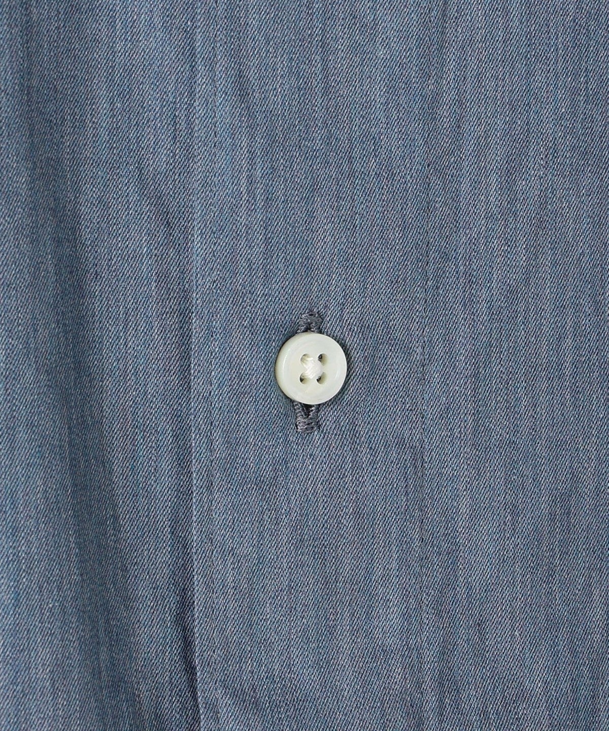 SHIPS:【テレワーク対応可能】SPAIN FABRIC ウォッシュド  インディゴライク ワイドカラー シャツ