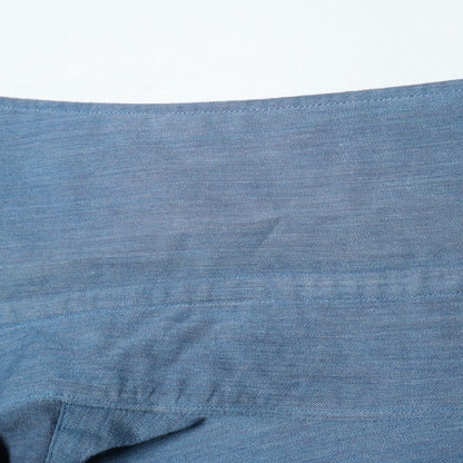 SHIPS:【テレワーク対応可能】SPAIN FABRIC ウォッシュド  インディゴライク ワイドカラー シャツ