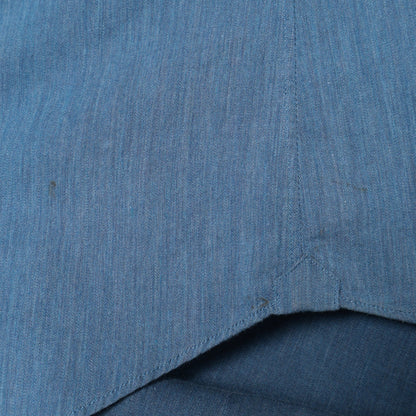 SHIPS:【テレワーク対応可能】SPAIN FABRIC ウォッシュド  インディゴライク ワイドカラー シャツ