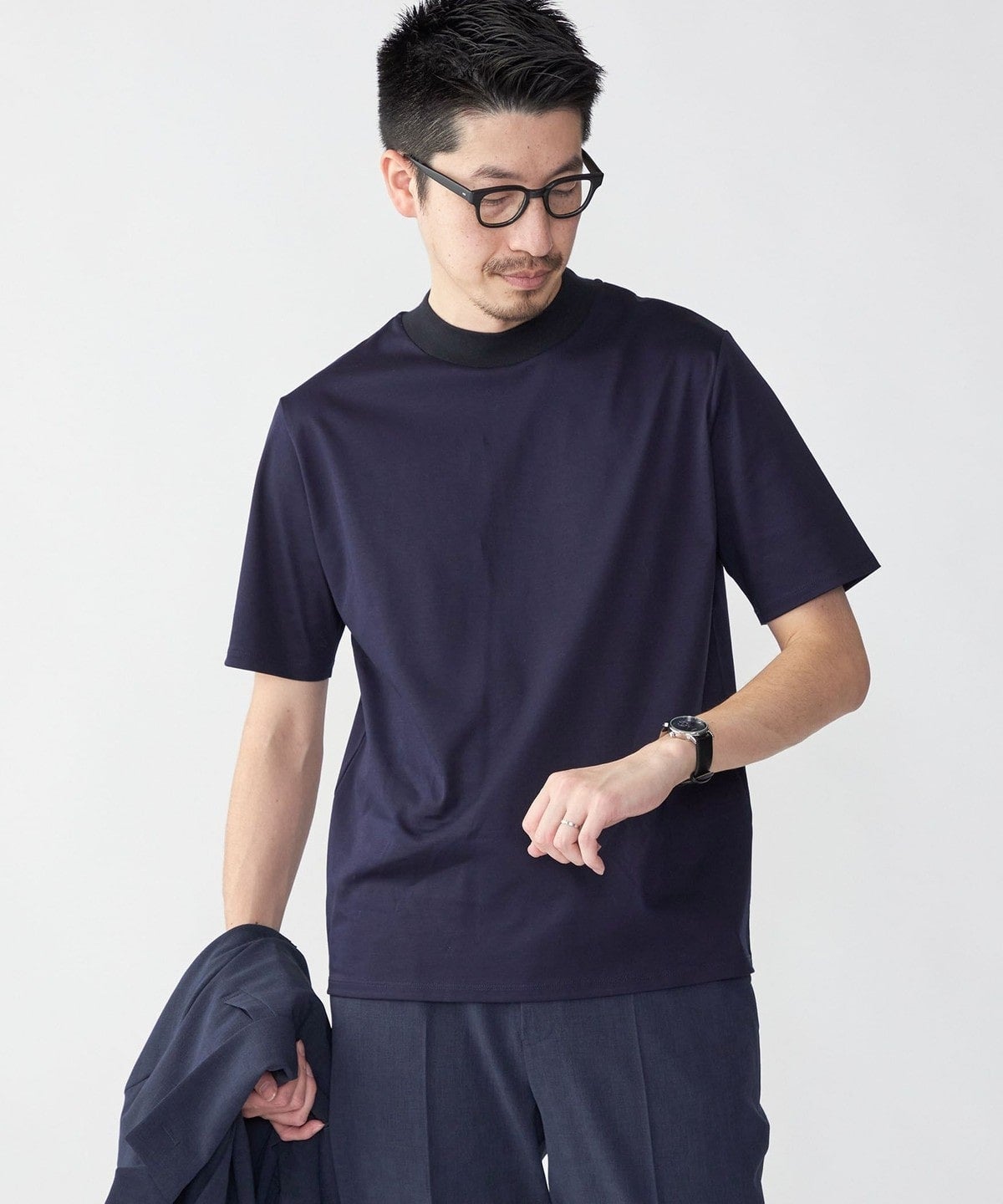 SHIPS: ALBINI モックネック ショートスリーブ Tシャツ
