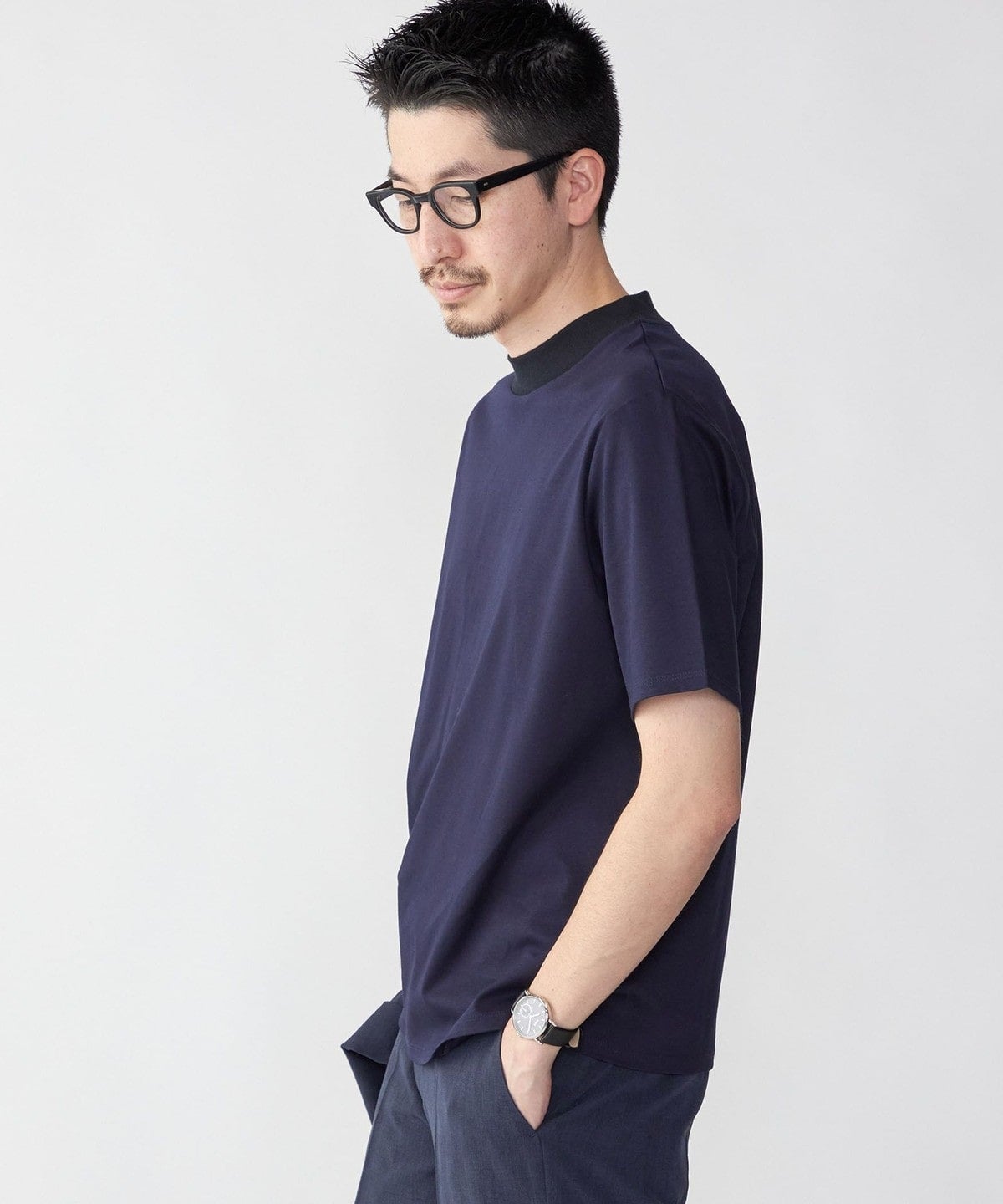 SHIPS: ALBINI モックネック ショートスリーブ Tシャツ