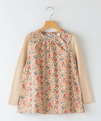 SHIPS KIDS:リバティ リブ レイヤード プルオーバー(100〜130cm)