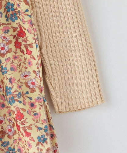 SHIPS KIDS:リバティ リブ レイヤード プルオーバー(100〜130cm)