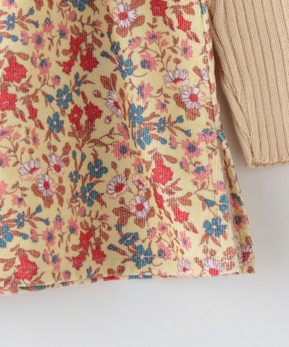 SHIPS KIDS:リバティ リブ レイヤード プルオーバー(100〜130cm)