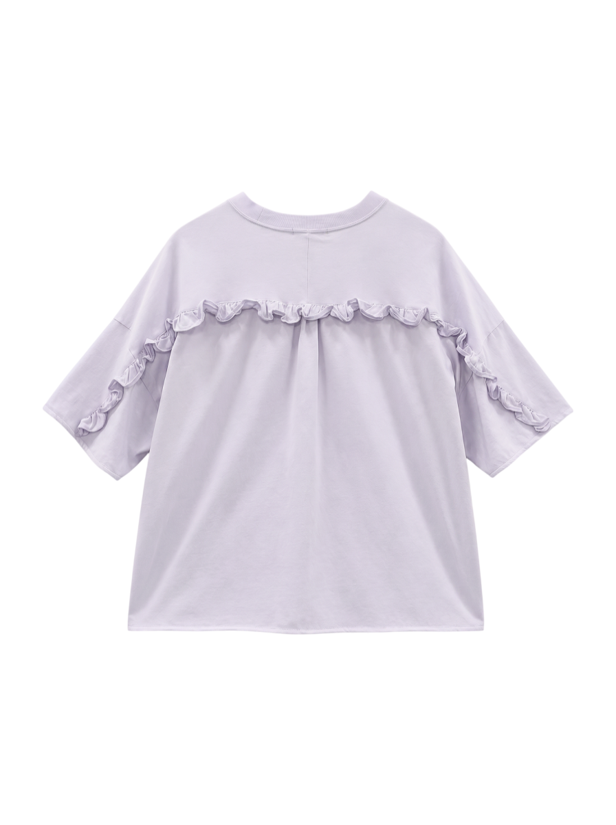 〈洗濯機可能〉バック フリル 半袖 Tシャツ