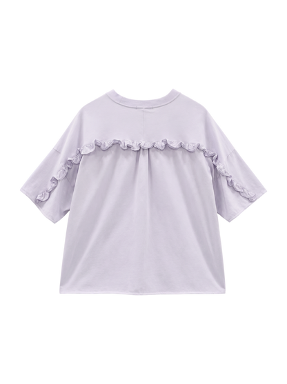〈洗濯機可能〉バック フリル 半袖 Tシャツ