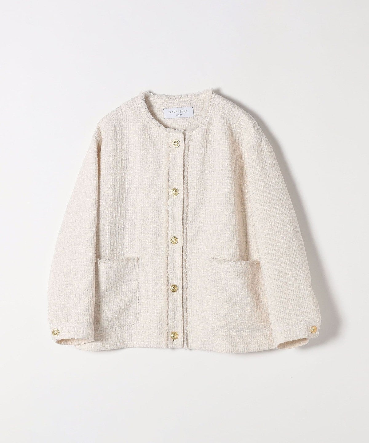 SHIPS any: スラブ ツイード ショート ジャケット［NAVY BLUE］