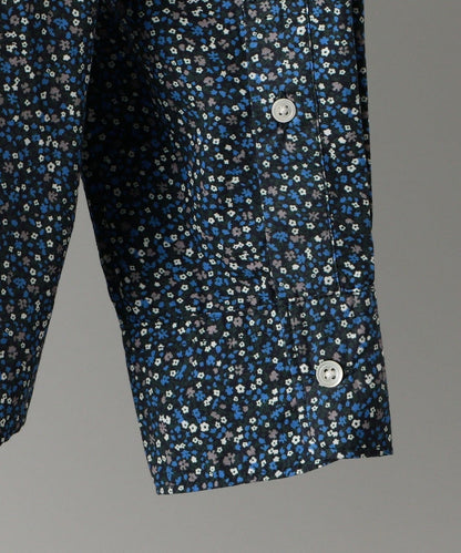 SHIPS: ブロード モチーフプリント セミワイドカラーシャツ