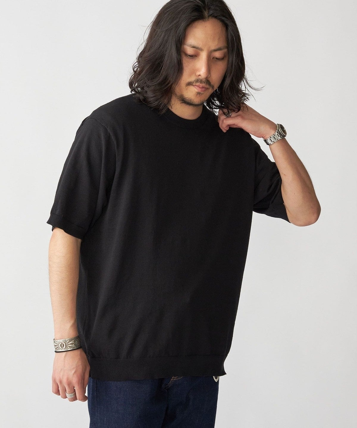 SHIPS: 〈手洗い可能〉 14ゲージ TEXBRID(R) リネン ニット Tシャツ