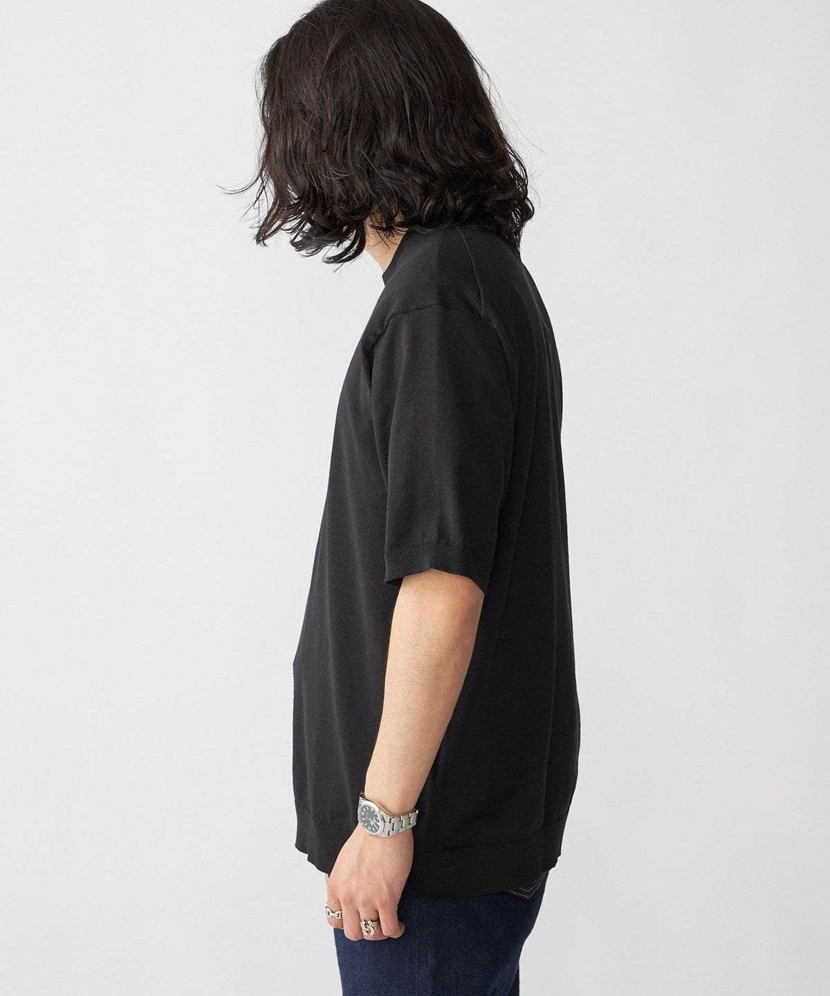 SHIPS: 〈手洗い可能〉 14ゲージ TEXBRID(R) リネン ニット Tシャツ