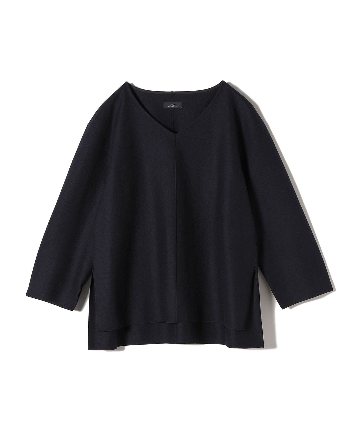 SHIPS Primary Navy Label:〈手洗い可能〉ウール ジャージー Vネック プルオーバー