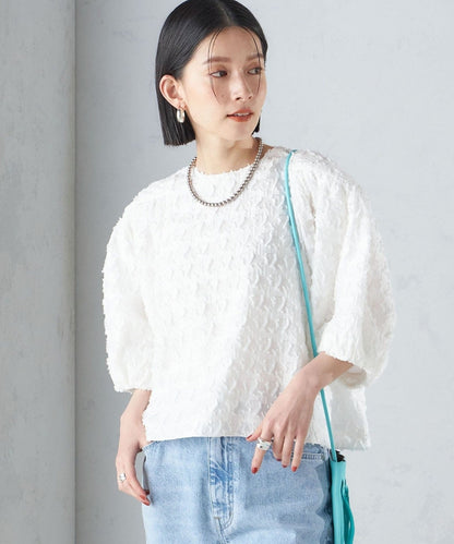 〈手洗い可能〉ジオメタリック カット ジャカード ブラウス 24SS