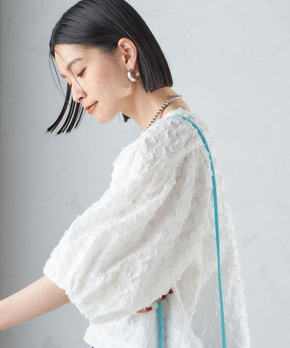 〈手洗い可能〉ジオメタリック カット ジャカード ブラウス 24SS