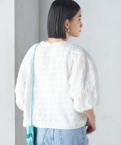 〈手洗い可能〉ジオメタリック カット ジャカード ブラウス 24SS