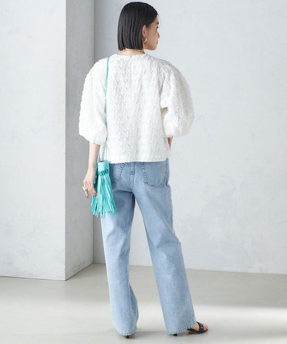 〈手洗い可能〉ジオメタリック カット ジャカード ブラウス 24SS