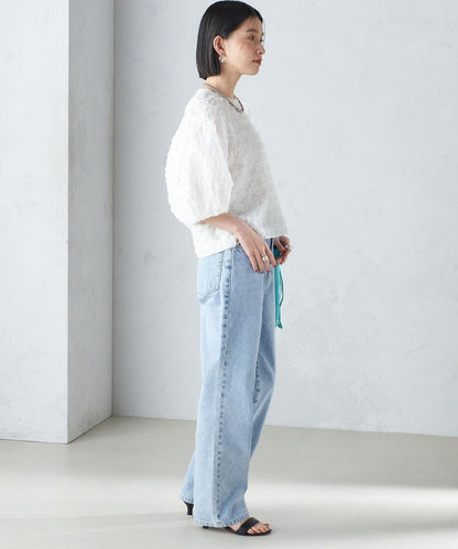 〈手洗い可能〉ジオメタリック カット ジャカード ブラウス 24SS