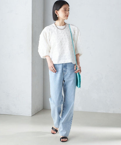 〈手洗い可能〉ジオメタリック カット ジャカード ブラウス 24SS