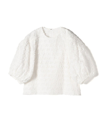 〈手洗い可能〉ジオメタリック カット ジャカード ブラウス 24SS