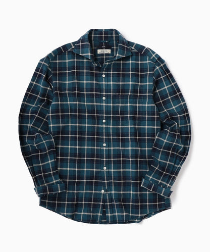 SHIPS: Shuttle notes チェック セミワイドカラー ネルシャツ