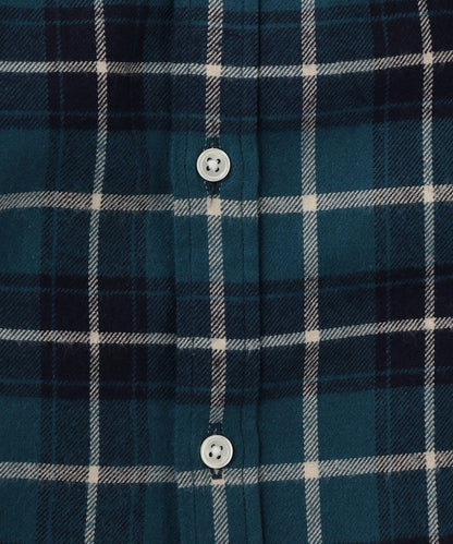 SHIPS: Shuttle notes チェック セミワイドカラー ネルシャツ