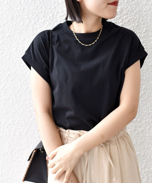 オーガニックコットン フレンチスリーブ スリット TEE 24SS