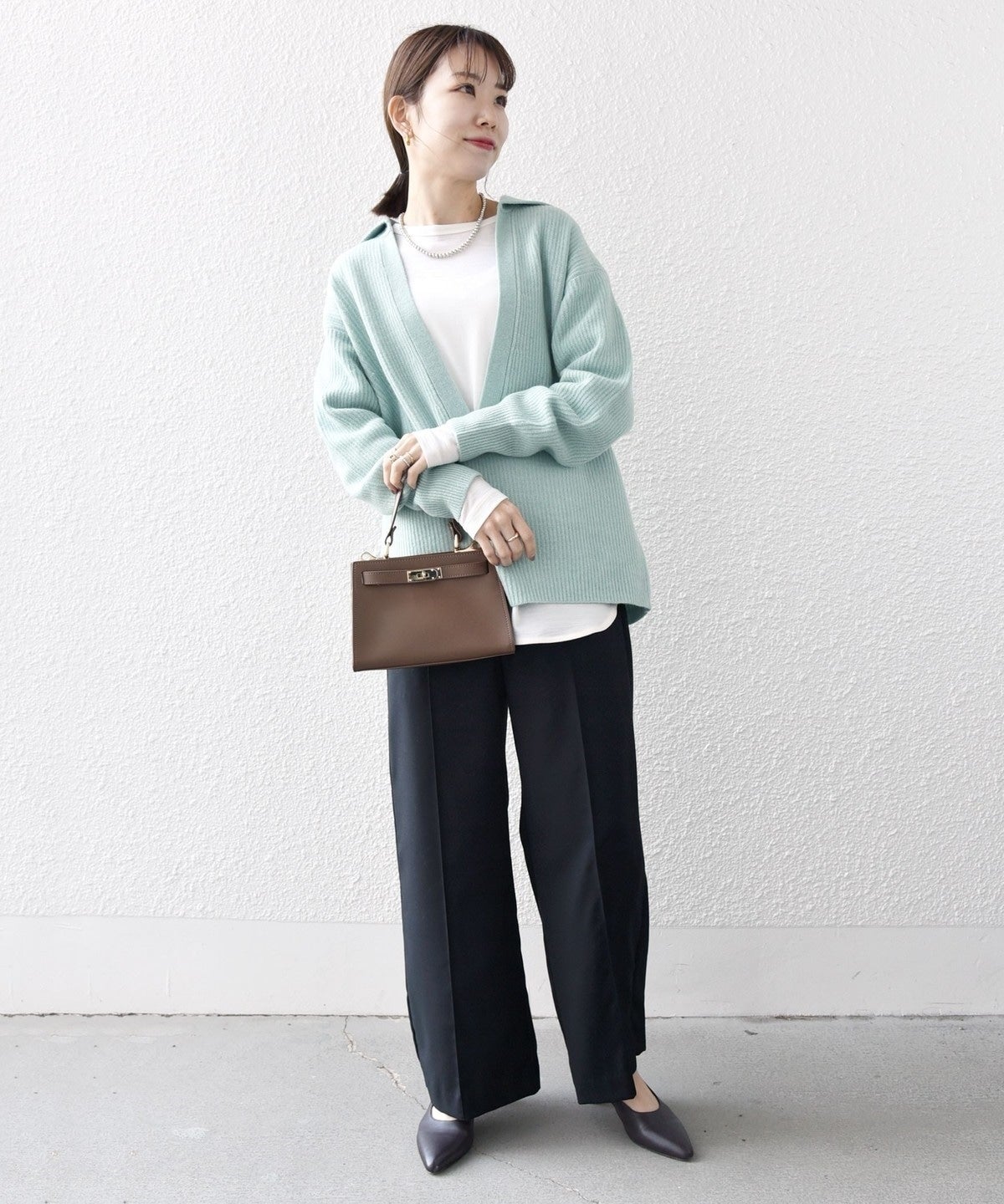 【WEB限定】SHIPS any: AQUA カシミヤ ミックス Vネック ルーズ ニット プルオーバー