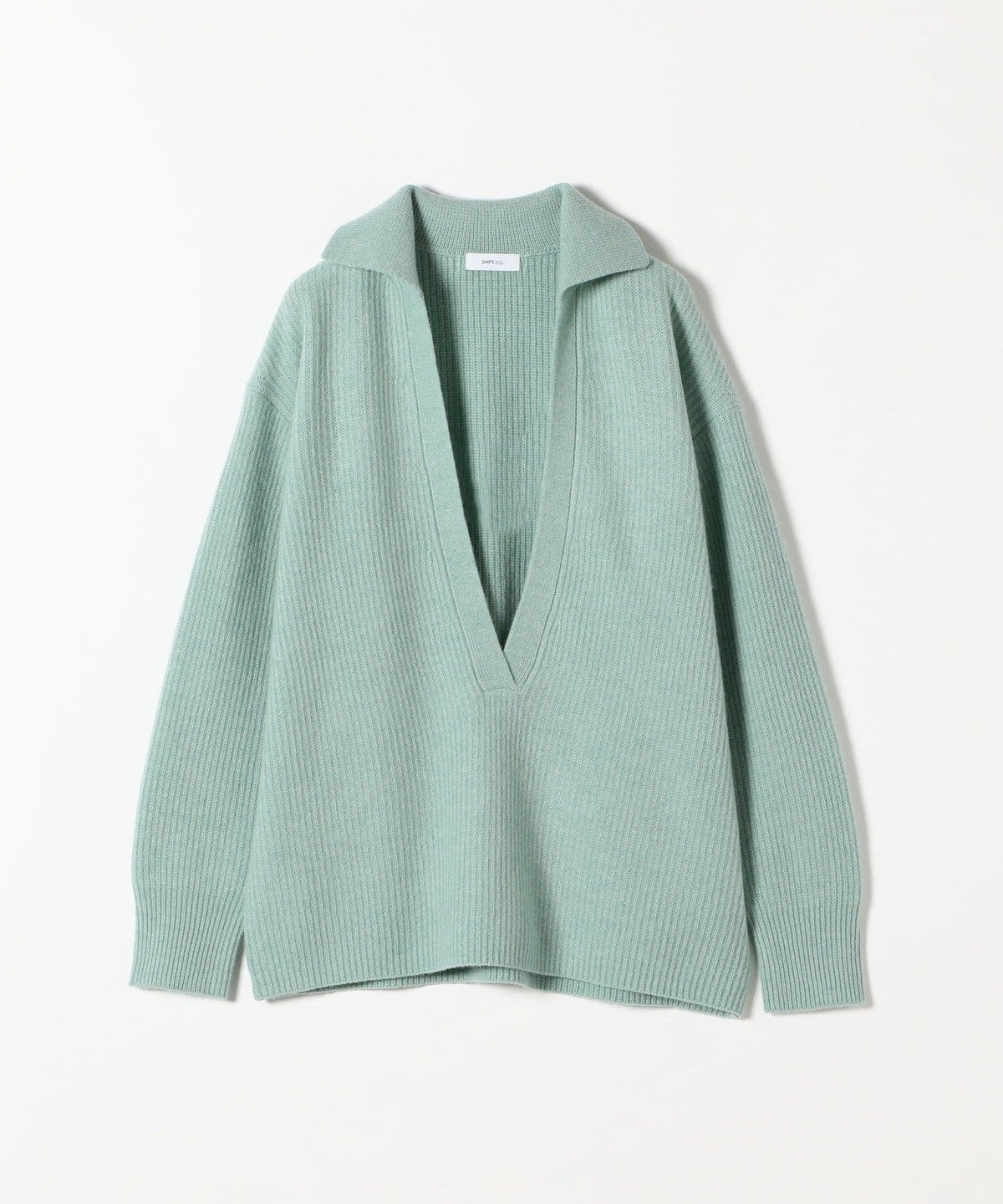 【WEB限定】SHIPS any: AQUA カシミヤ ミックス Vネック ルーズ ニット プルオーバー