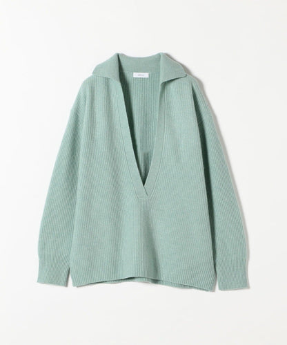 【WEB限定】SHIPS any: AQUA カシミヤ ミックス Vネック ルーズ ニット プルオーバー