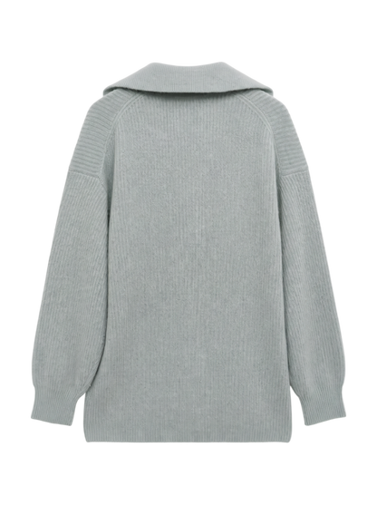 【WEB限定】SHIPS any: AQUA カシミヤ ミックス Vネック ルーズ ニット プルオーバー