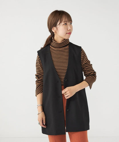 SHIPS any:〈ウォッシャブル〉ノーカラー ジレ