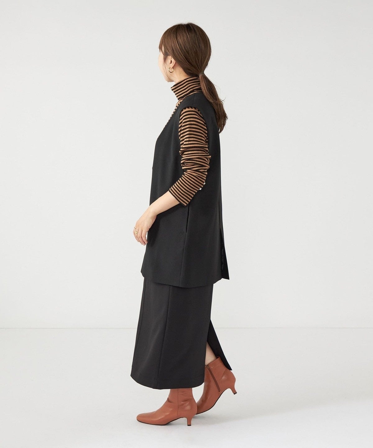 SHIPS any:〈ウォッシャブル〉ノーカラー ジレ