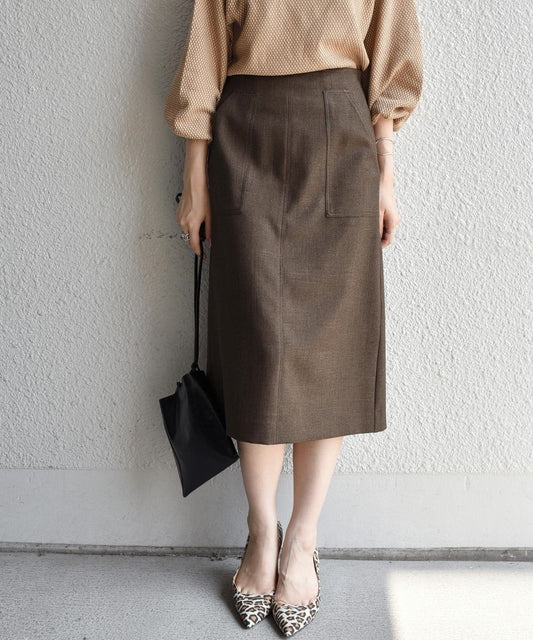 〈手洗い可能〉ポケットタイトスカート
