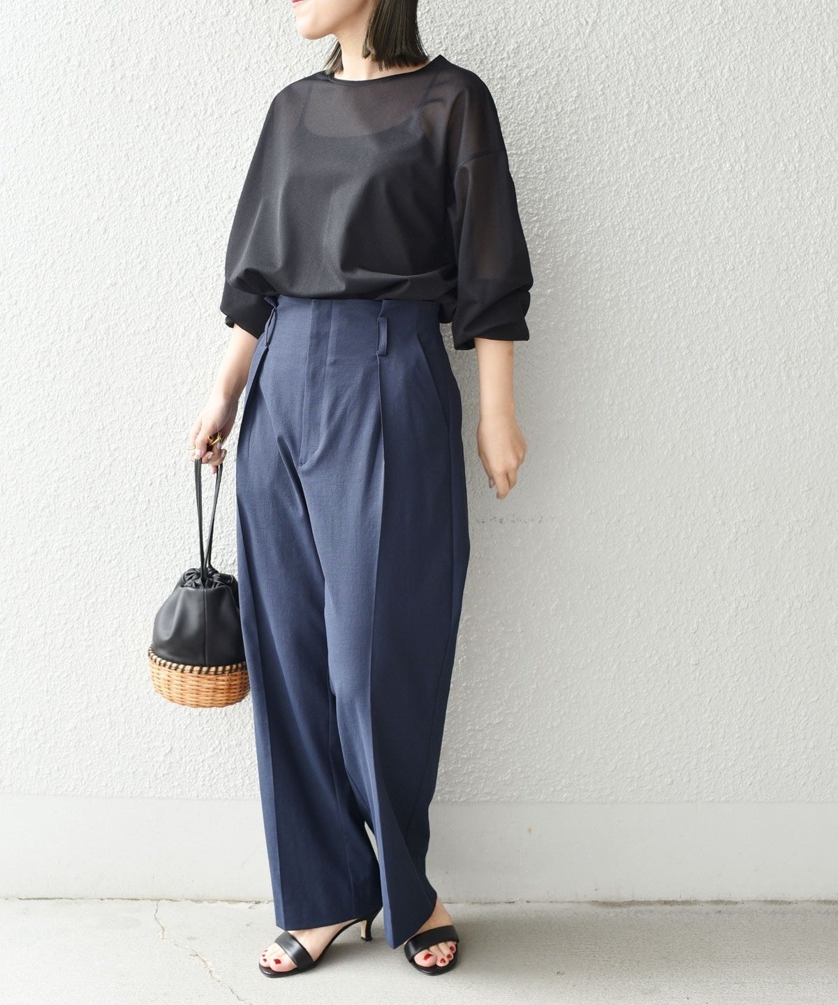 〈手洗い可能〉トリコットオーガンジーシアーTEE