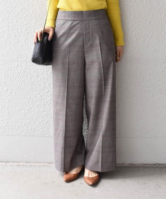 【手洗い可能】チェックパンツ